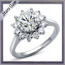 Bague de bijoux en diamant à la mode belle fleur brille